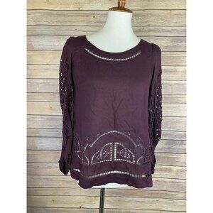 Meadow Rue Size 2 Anthropologie Purple Eyelet Lace
